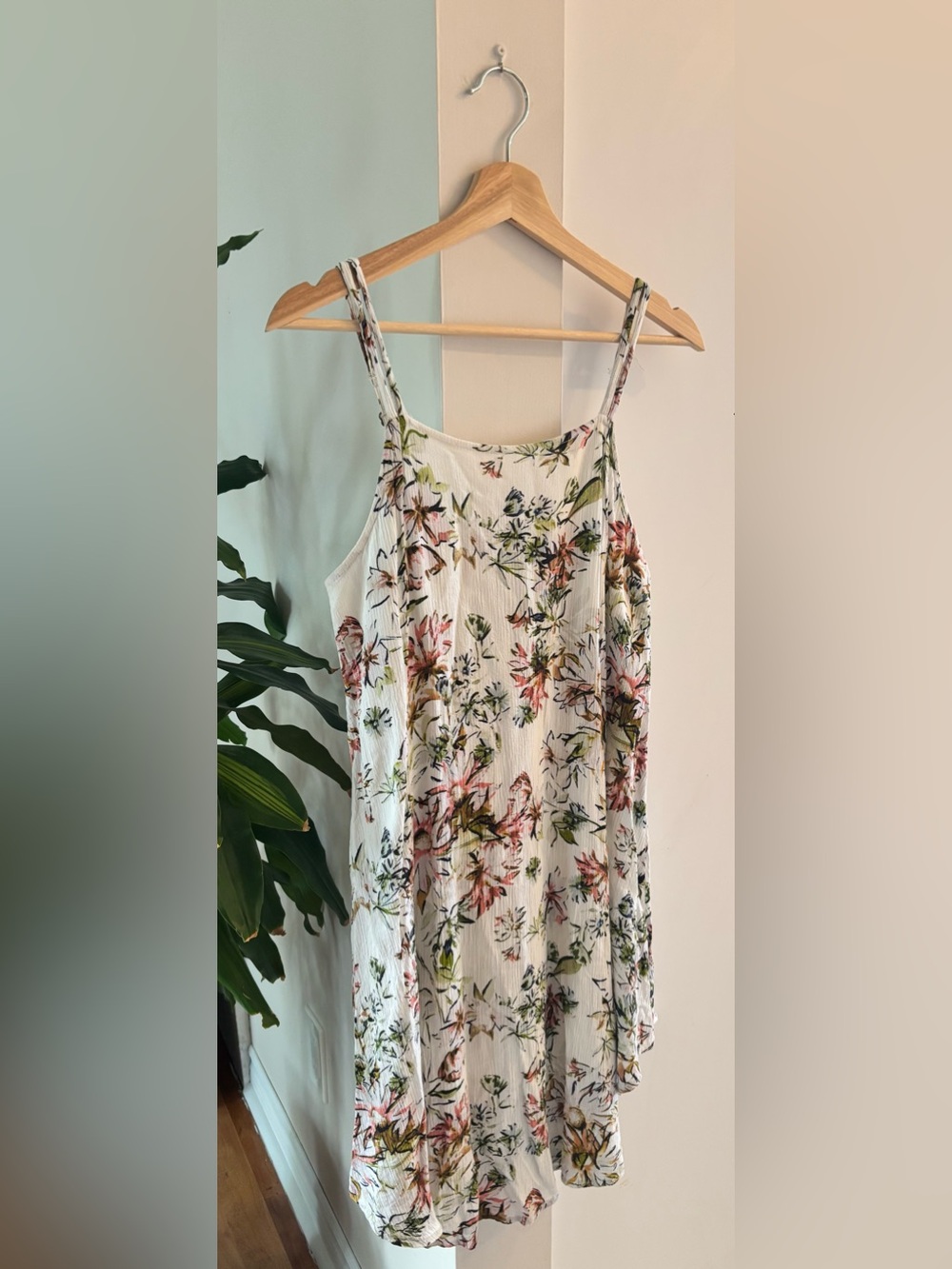 O'Neill White Floral Print Spaghetti Strap Camisole Dress